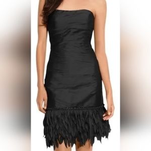 JS Collection short feather fringe black beaded sequin Gatsby cocktail dress 4